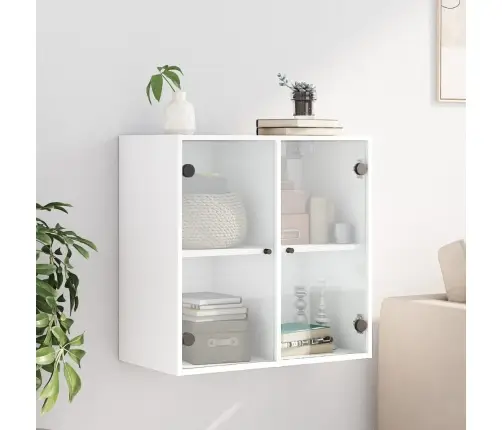 Skapītis Ar Stikla Durvīm, Balts, 68X37X68,5 Cm Vidaxl