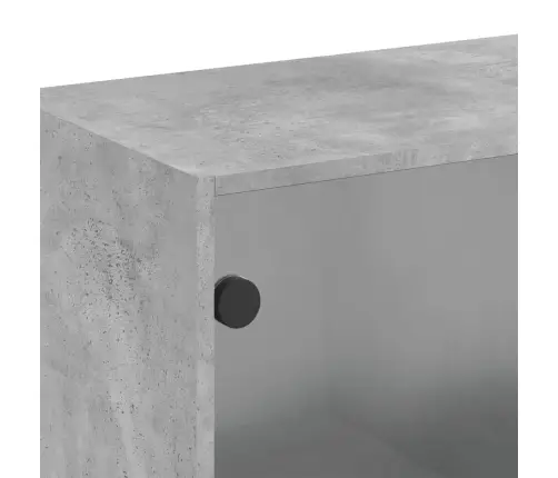 Skapītis Ar Stikla Durvīm, Betona Pelēks, 68X37X68,5 Cm Vidaxl
