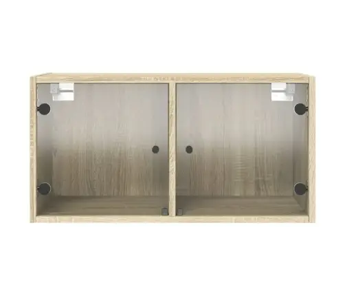 Skapītis Ar Stikla Durvīm, Ozola Krāsa, 68,5X37X35 Cm Vidaxl