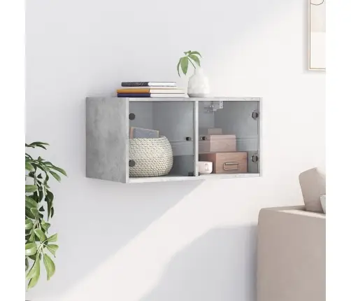 Klaasustega Külgkapp, Betoonhall, 68,5 X 37 X 35 Cm