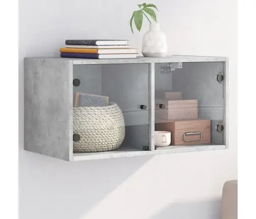 Klaasustega Külgkapp, Betoonhall, 68,5 X 37 X 35 Cm