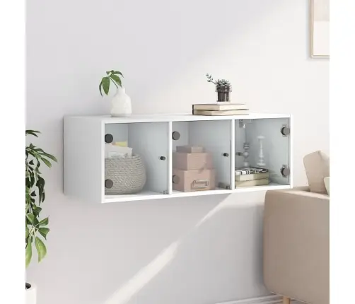 Skapītis Ar Stikla Durvīm, Balts, 102X37X35 Cm Vidaxl