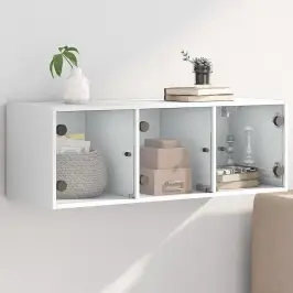 Skapītis Ar Stikla Durvīm, Balts, 102X37X35 Cm Vidaxl