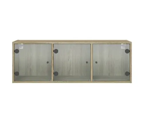 Skapītis Ar Stikla Durvīm, Ozola Krāsa, 102X37X35 Cm Vidaxl