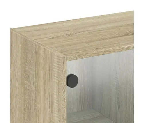 Skapītis Ar Stikla Durvīm, Ozola Krāsa, 102X37X35 Cm Vidaxl