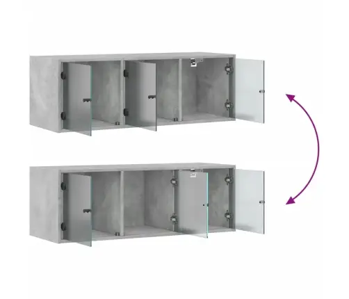 Klaasustega Seinakapp, Betoonhall, 102 X 37 X 35 Cm