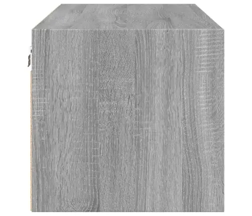 Skapītis Ar Stikla Durvīm, Pelēka Ozola, 102X37X35 Cm Vidaxl