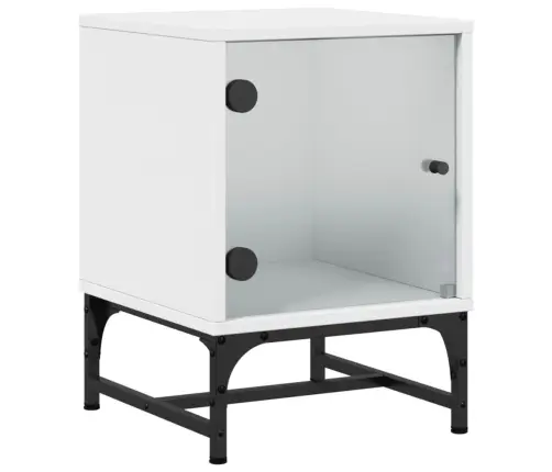 Naktsskapītis Ar Stikla Durvīm, Balts, 35X37X50 Cm Vidaxl Naktsskapītis Ar Stikla Durvīm, Balts, 35X37X50 Cm Vidaxl