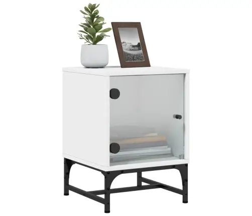 Naktsskapītis Ar Stikla Durvīm, Balts, 35X37X50 Cm Vidaxl Naktsskapītis Ar Stikla Durvīm, Balts, 35X37X50 Cm Vidaxl