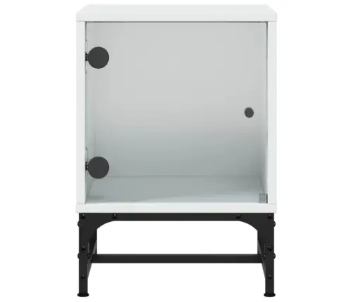 Naktsskapītis Ar Stikla Durvīm, Balts, 35X37X50 Cm Vidaxl Naktsskapītis Ar Stikla Durvīm, Balts, 35X37X50 Cm Vidaxl