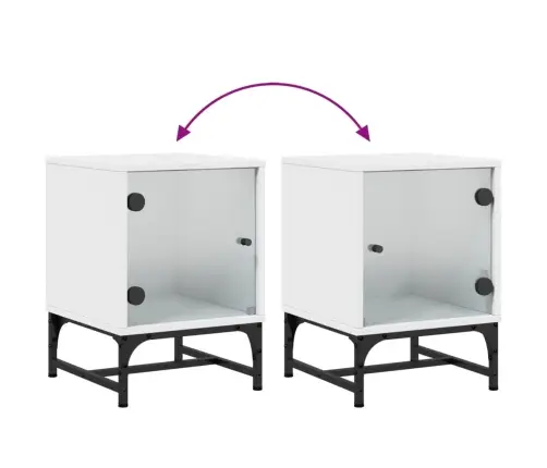 Naktsskapītis Ar Stikla Durvīm, Balts, 35X37X50 Cm Vidaxl Naktsskapītis Ar Stikla Durvīm, Balts, 35X37X50 Cm Vidaxl