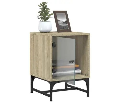 Naktinės Spintelės Su Durelėmis, 2Vnt., Ąžuolo, 35X37X50Cm