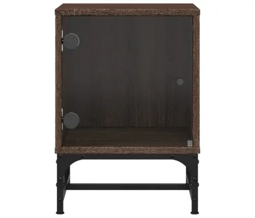 Naktsskapīši Ar Stikla Durvīm, 2 Gab., Brūna Ozola, 35X37X50 Cm Vidaxl