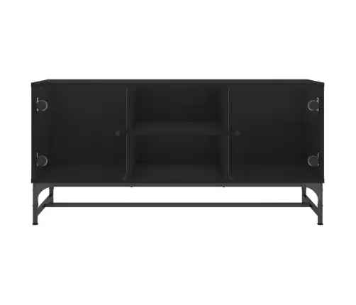 Tv Skapītis Ar Stikla Durvīm, Melns, 102X37X50 Cm Vidaxl Tv Skapītis Ar Stikla Durvīm, Melns, 102X37X50 Cm Vidaxl