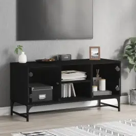 Klaasustega Telerikapp, Must, 102 X 37 X 50 Cm