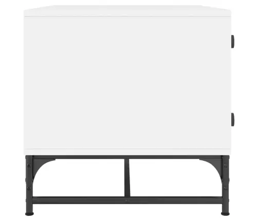 Kavos Staliukas Su Stiklinėmis Durelėmis, Baltas, 68,5X50X50Cm Kavos Staliukas Su Stiklinėmis Durelėmis, Baltas, 68,5X50X50Cm