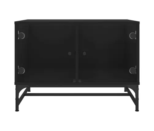 Kafijas Galdiņš Ar Stikla Durvīm, Melns, 68,5X50X50 Cm Vidaxl Kafijas Galdiņš Ar Stikla Durvīm, Melns, 68,5X50X50 Cm Vidaxl