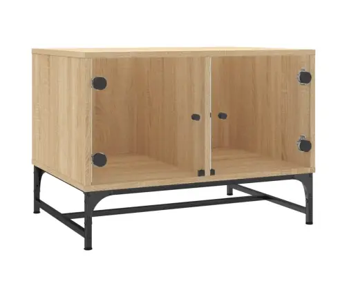 Kafijas Galdiņš Ar Stikla Durvīm, Ozola Krāsa, 68,5X50X50 Cm Vidaxl Kafijas Galdiņš Ar Stikla Durvīm, Ozola Krāsa, 68,5X50X50 Cm Vidaxl