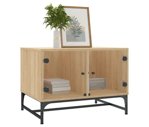 Kafijas Galdiņš Ar Stikla Durvīm, Ozola Krāsa, 68,5X50X50 Cm Vidaxl Kafijas Galdiņš Ar Stikla Durvīm, Ozola Krāsa, 68,5X50X50 Cm Vidaxl