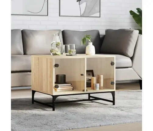 Kafijas Galdiņš Ar Stikla Durvīm, Ozola Krāsa, 68,5X50X50 Cm Vidaxl Kafijas Galdiņš Ar Stikla Durvīm, Ozola Krāsa, 68,5X50X50 Cm Vidaxl