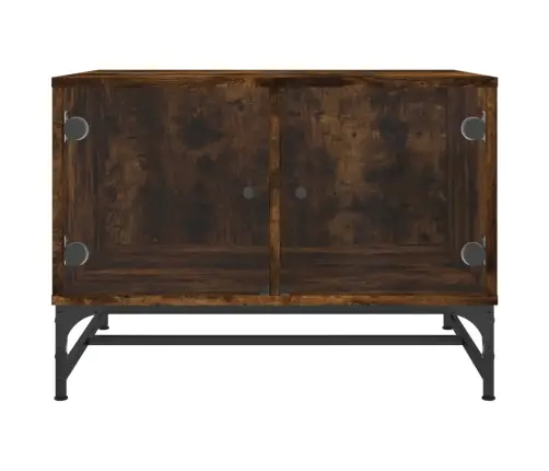 Kafijas Galdiņš Ar Stikla Durvīm, Koka Krāsa, 68,5X50X50 Cm Vidaxl