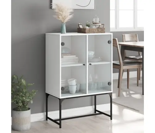 Skapītis Ar Stikla Durvīm, Balts, 69X37X100 Cm Vidaxl