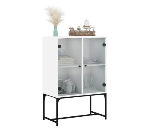 Skapītis Ar Stikla Durvīm, Balts, 69X37X100 Cm Vidaxl