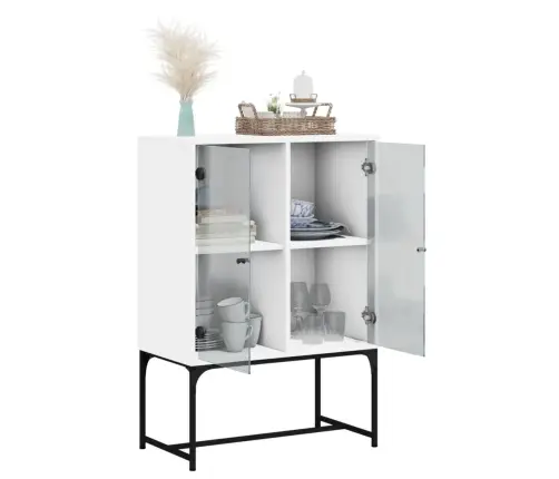 Skapītis Ar Stikla Durvīm, Balts, 69X37X100 Cm Vidaxl