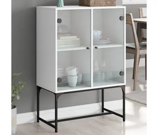 Skapītis Ar Stikla Durvīm, Balts, 69X37X100 Cm Vidaxl