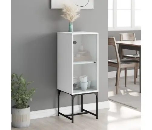 Skapītis Ar Stikla Durvīm, Balts, 35X37X100 Cm Vidaxl
