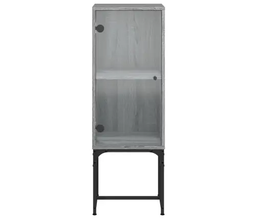 Skapītis Ar Stikla Durvīm, Pelēka Ozola, 35X37X100 Cm Vidaxl