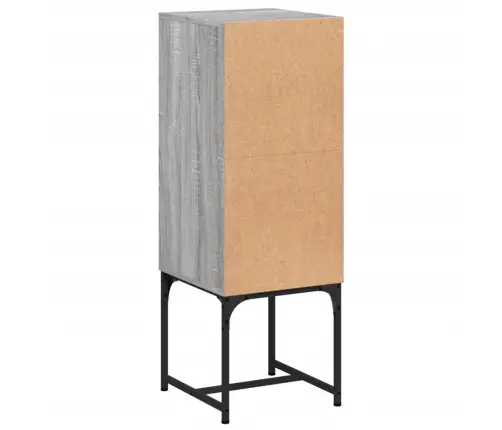 Skapītis Ar Stikla Durvīm, Pelēka Ozola, 35X37X100 Cm Vidaxl