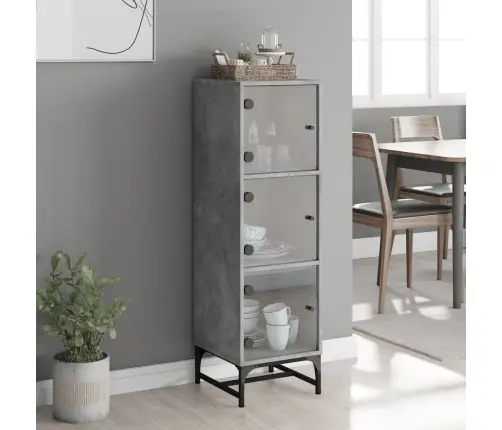 Augstais Skapis Ar Stikla Durvīm, Betona Pelēks, 35X37X120 Cm Vidaxl Augstais Skapis Ar Stikla Durvīm, Betona Pelēks, 35X37X120 Cm Vidaxl
