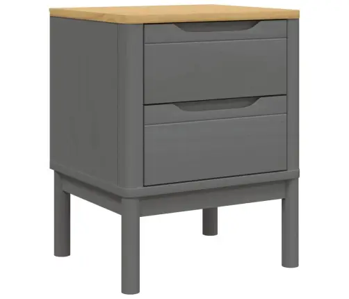 Naktsskapītis, Pelēks, 45X39X57 Cm, Priedes Masīvkoks Vidaxl