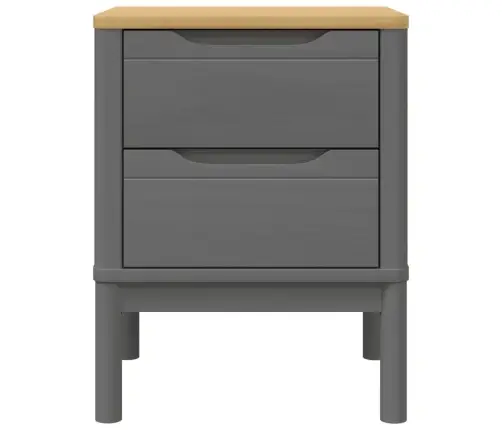 Naktsskapītis, Pelēks, 45X39X57 Cm, Priedes Masīvkoks Vidaxl