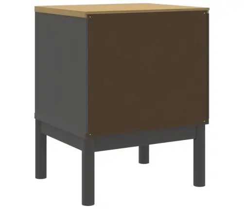 Naktsskapītis, Pelēks, 45X39X57 Cm, Priedes Masīvkoks Vidaxl