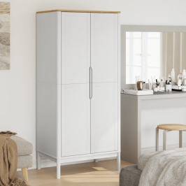 Skapis Floro, Balts, 77X53X171 Cm, Priedes Masīvkoks Vidaxl