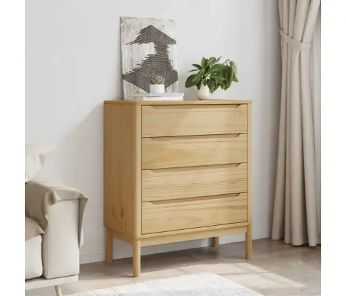 Skapītis Ar Atvilktnēm Floro, Vaska Brūns, Priedes Masīvkoks Vidaxl