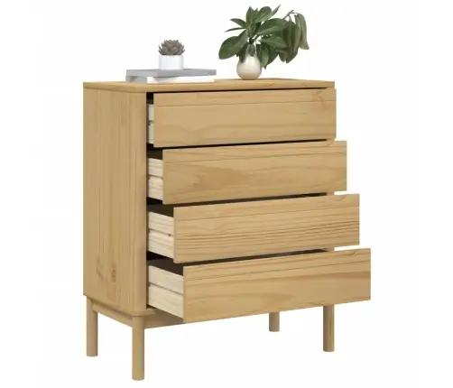 Skapītis Ar Atvilktnēm Floro, Vaska Brūns, Priedes Masīvkoks Vidaxl