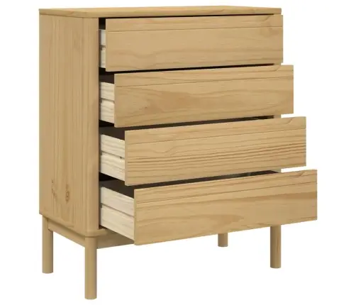 Skapītis Ar Atvilktnēm Floro, Vaska Brūns, Priedes Masīvkoks Vidaxl