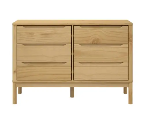 Komoda Su Stalčiais Floro, Vaško Ruda, Pušies Medienos Masyvas