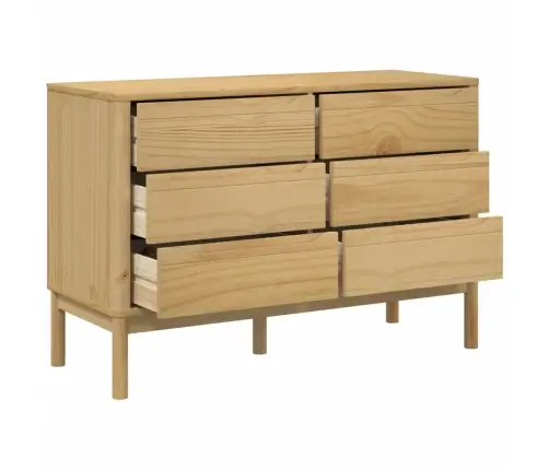 Komoda Su Stalčiais Floro, Vaško Ruda, Pušies Medienos Masyvas