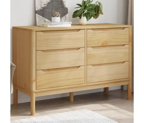 Komoda Su Stalčiais Floro, Vaško Ruda, Pušies Medienos Masyvas