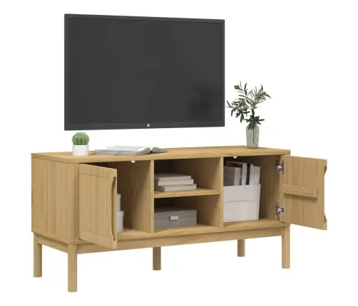 Televizora Skapis Floro, Brūns 114X43X55 Cm, Priedes Masīvkoks Vidaxl Televizora Skapis Floro, Brūns 114X43X55 Cm, Priedes Masīvkoks Vidaxl