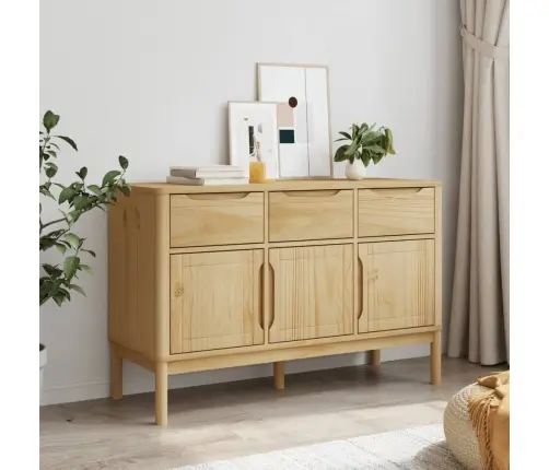 Kumode Floro, Vaska Brūna, 114X43X74 Cm, Priedes Masīvkoks Vidaxl