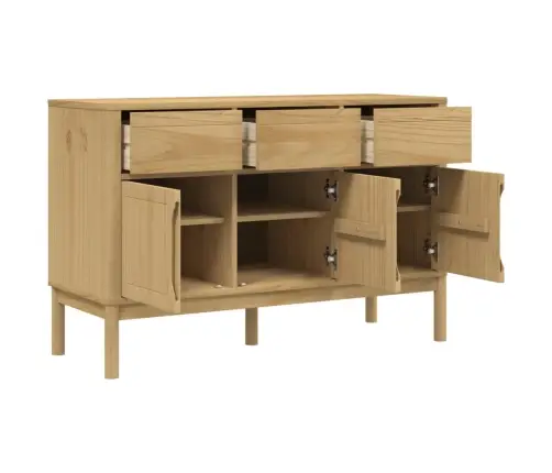 Kumode Floro, Vaska Brūna, 114X43X74 Cm, Priedes Masīvkoks Vidaxl