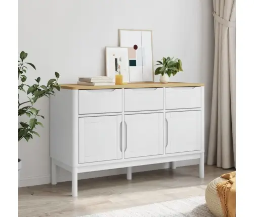 Kumode Floro, Balta, 114X43X74 Cm, Priedes Masīvkoks Vidaxl