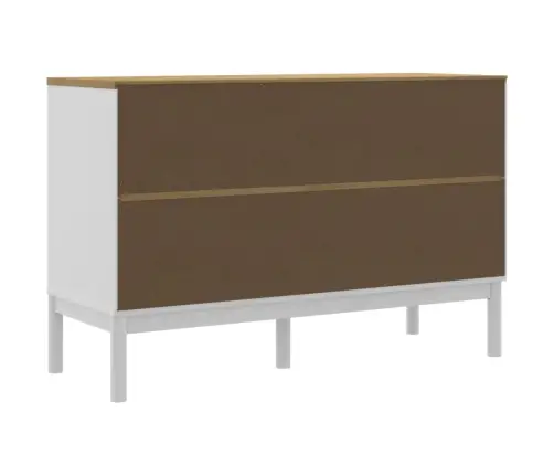 Kumode Floro, Balta, 114X43X74 Cm, Priedes Masīvkoks Vidaxl