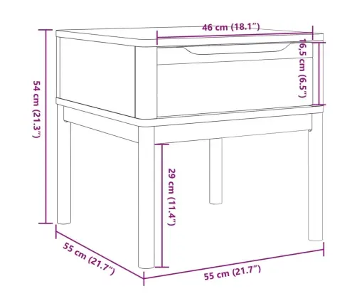 Lampas Galdiņš Floro, Brūns, 55X55X54 Cm, Priedes Masīvkoks Vidaxl