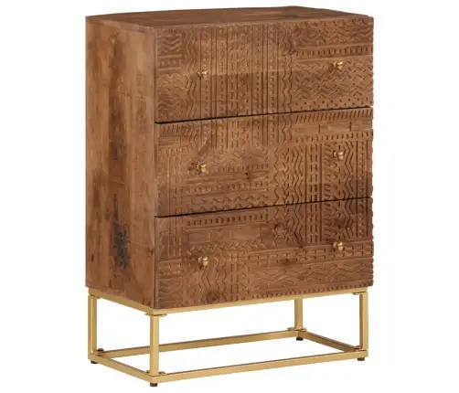 Kumode Ar Atvilktnēm, 55X30X76 Cm, Mango Masīvkoks, Dzelzs Vidaxl